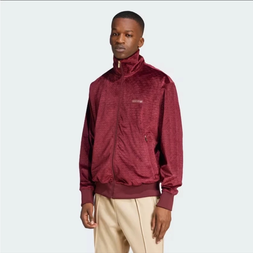 Adidas Originals Monogram Plush Velour Track Jacket